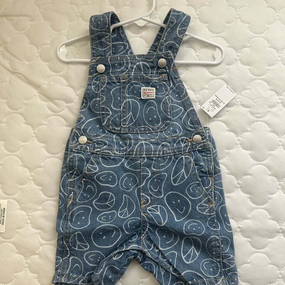 Old Navy Kids Blue Patterned Overalls